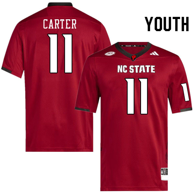 Youth #11 Ja'Had Carter NC State Wolfpack College Football Jerseys Stitched-Red